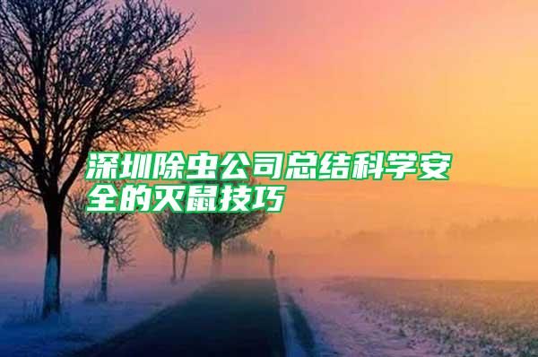 深圳除蟲(chóng)公司總結(jié)科學(xué)安全的滅鼠技巧
