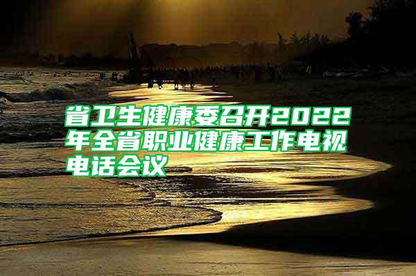省衛(wèi)生健康委召開2022年全省職業(yè)健康工作電視電話會議