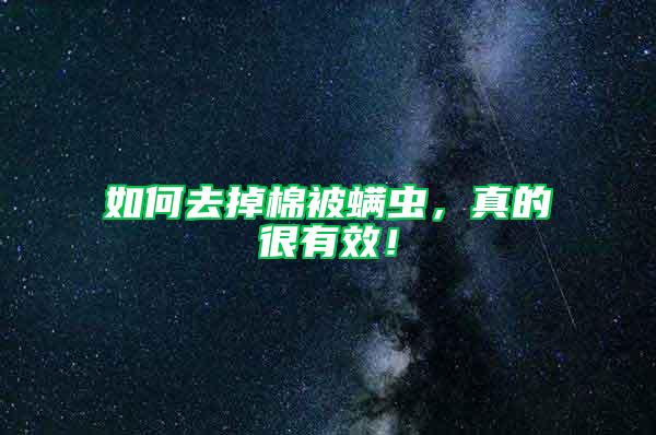 如何去掉棉被螨蟲，真的很有效！