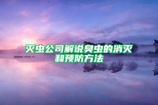 滅蟲(chóng)公司解說(shuō)臭蟲(chóng)的消滅和預(yù)防方法