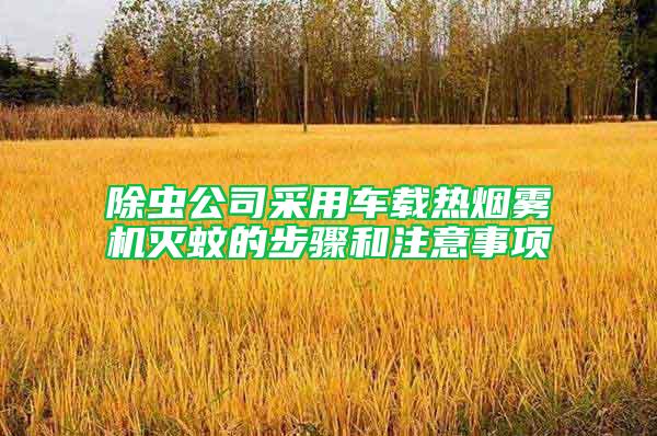 除蟲公司采用車載熱煙霧機(jī)滅蚊的步驟和注意事項(xiàng)