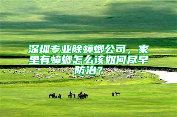 深圳專(zhuān)業(yè)除蟑螂公司，家里有蟑螂怎么該如何盡早防治？