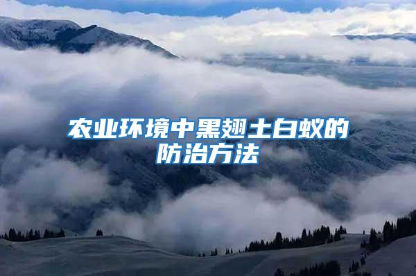 農業環境中黑翅土白蟻的防治方法