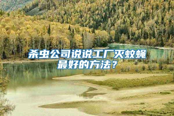 殺蟲公司說說工廠滅蚊蠅最好的方法？