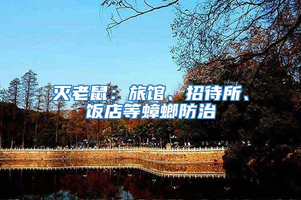 滅老鼠：旅館、招待所、飯店等蟑螂防治