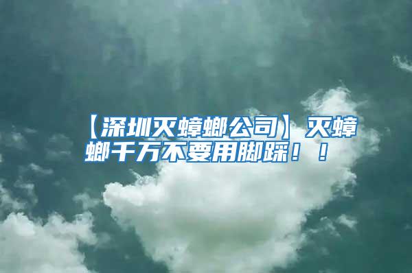 【深圳滅蟑螂公司】滅蟑螂千萬不要用腳踩??!