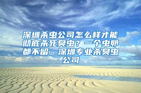 深圳殺蟲公司怎么樣才能徹底殺死臭蟲？一個蟲卵都不留；深圳專業殺臭蟲公司