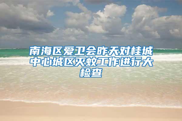 南海區(qū)愛(ài)衛(wèi)會(huì)昨天對(duì)桂城中心城區(qū)滅蚊工作進(jìn)行大檢查