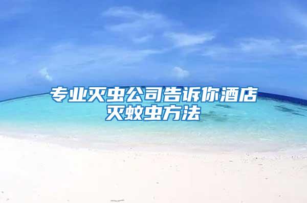 專業(yè)滅蟲公司告訴你酒店滅蚊蟲方法