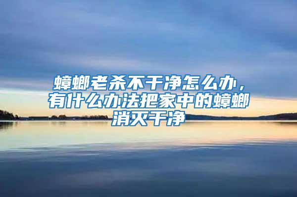 蟑螂老殺不干凈怎么辦，有什么辦法把家中的蟑螂消滅干凈