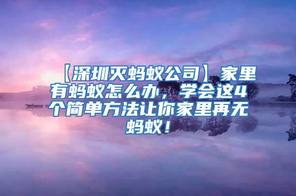 【深圳滅螞蟻公司】家里有螞蟻怎么辦，學(xué)會這4個簡單方法讓你家里再無螞蟻！