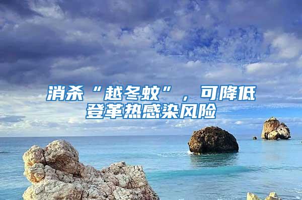 消殺“越冬蚊”，可降低登革熱感染風險