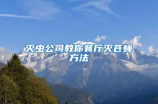 滅蟲(chóng)公司教你餐廳滅蒼蠅方法