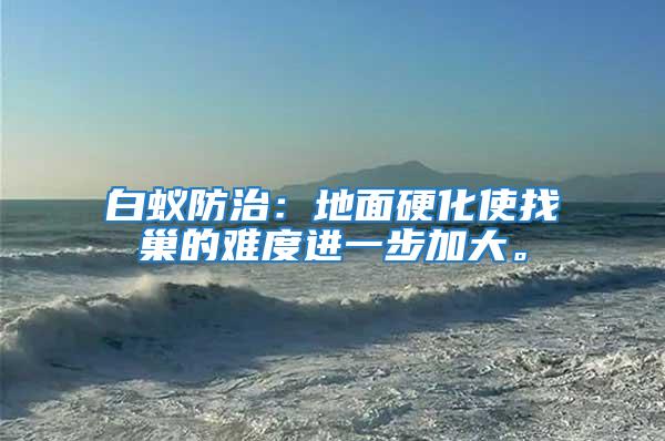 白蟻防治：地面硬化使找巢的難度進一步加大。