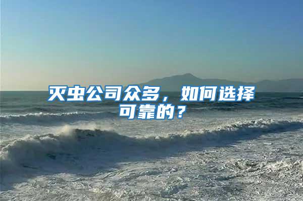滅蟲(chóng)公司眾多，如何選擇可靠的？