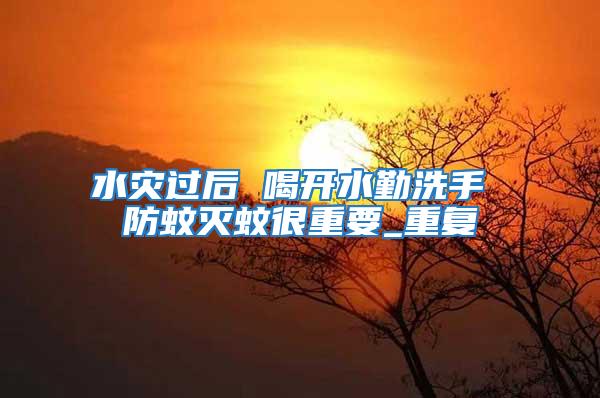 水災過后 喝開水勤洗手 防蚊滅蚊很重要_重復