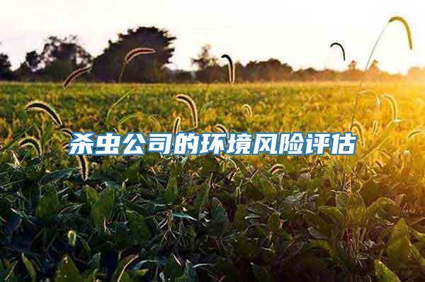 殺蟲公司的環(huán)境風(fēng)險(xiǎn)評(píng)估