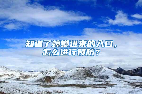 知道了蟑螂進(jìn)來的入口，怎么進(jìn)行預(yù)防？