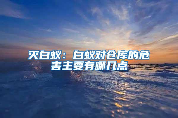 滅白蟻：白蟻對(duì)倉(cāng)庫(kù)的危害主要有哪幾點(diǎn)