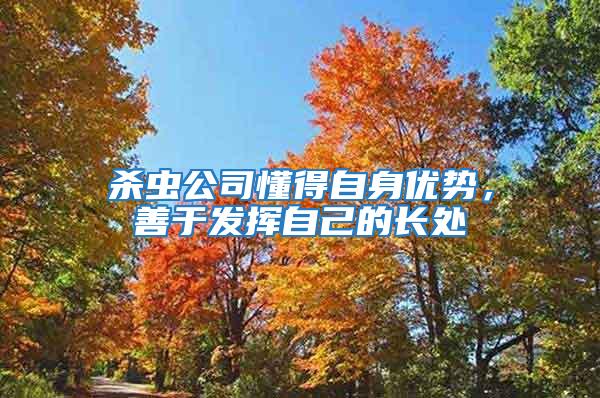 殺蟲公司懂得自身優勢，善于發揮自己的長處