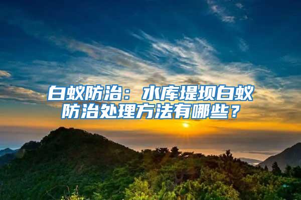 白蟻防治：水庫(kù)堤壩白蟻防治處理方法有哪些？