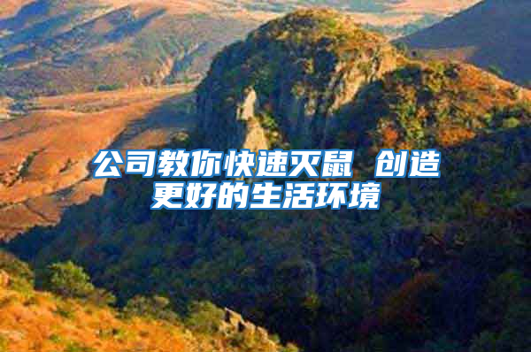 公司教你快速滅鼠 創(chuàng)造更好的生活環(huán)境